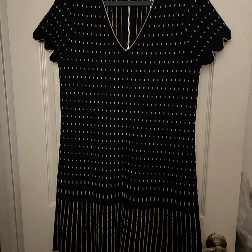 Ted Baker Elegant Blue and Gold Women's Dress Size: 3.
